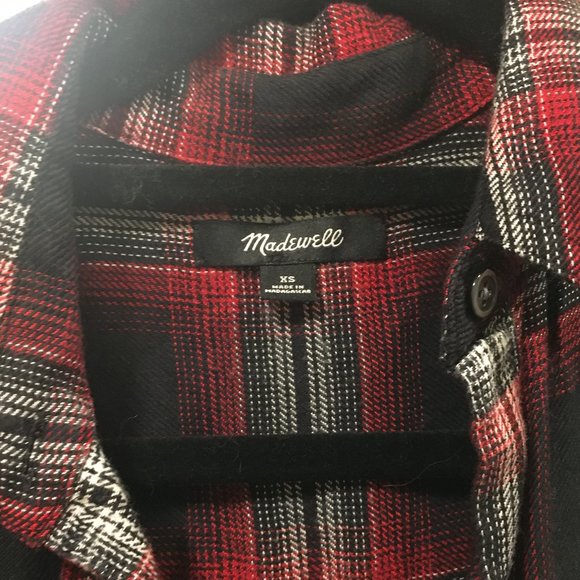 Madewell Ex-Boyfriend Rollins Plaid Flannel XS - Picture 2 of 5